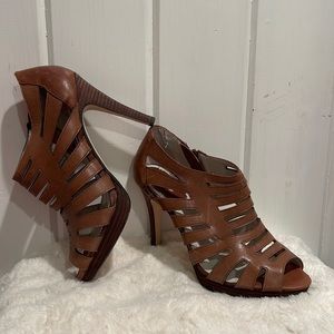 Brown Leather Gladiator Style Heels